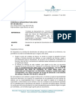 41.800 - 17 - 12 - 2020 - Devolución Sin Aprobación Desembolso de Anticipo Bucaramanga PDF