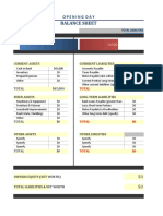 Balance Sheet: Opening Day