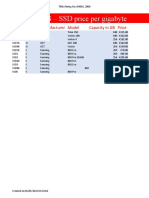 Sds - SSD Price Per Gigabyte: Scode Mcode Manufacturer Model Capacity in GB Price