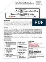Construction Project Planning and Scheduling Using Microsoft Project 73rd Intake (13, 15, 17, 21, 22 & 24 May 2019)