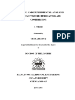 Modelling and Experimental Analysis of Automotive Reciprocating Air Compressor