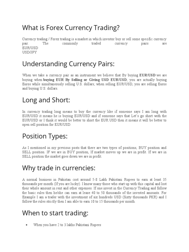 Introduction to Forex Trading Basics | PDF | Foreign Exchange Market ...