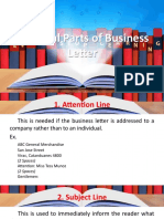 Optional Parts of Business Letter