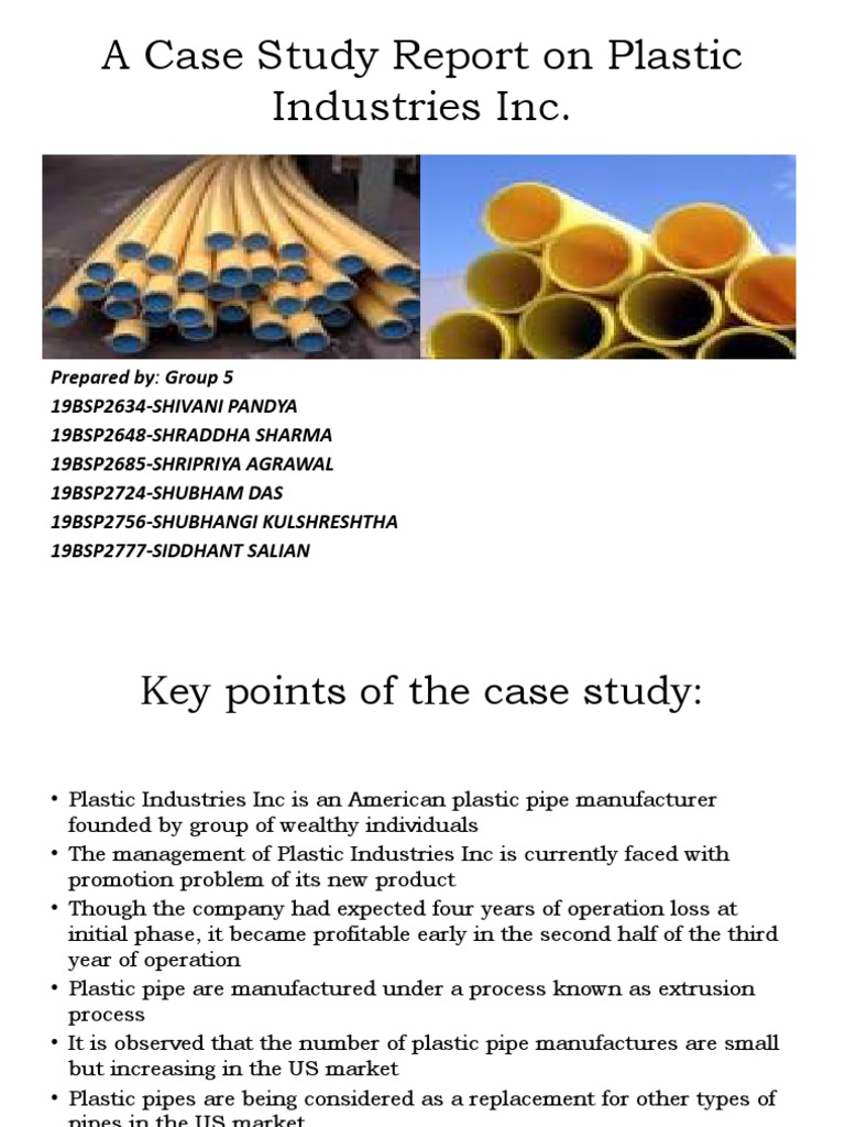 A Case Study Report On Plastic Industries Inc PDF Sales Innovation