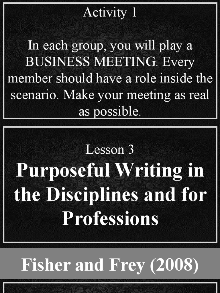 Purposeful Writing in Business Meetings | PDF | Résumé | Argument
