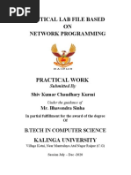 Practical Lab File Based ON Network Programming: B.Tech in Computer Science