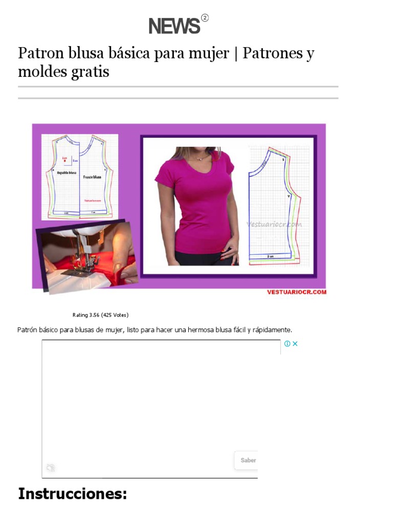 Patron Blusa para - Patrones y Moldes Gratis | PDF