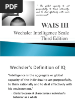 Wechsler Intelligence Scale Third Edition