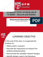 Introduction To Research NUR3001 - Research and Statistics Muhammad Hibatullah Romli