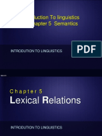 Introduction To Linguistics Chapter 5 Semantics