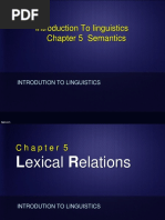 Introduction To Linguistics Chapter 5 Semantics