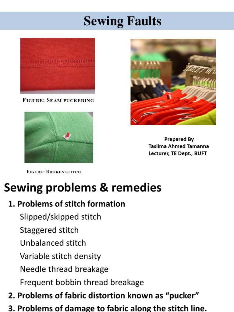 Common Sewing Defects Causes and Remedies PDF