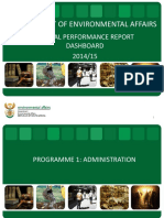 Department of Environmental Affairs: Annual Performance Report Dashboard 2014/15