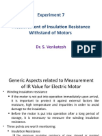 Experiment 7 Measurement of Insulation Resistance Withstand of Motors