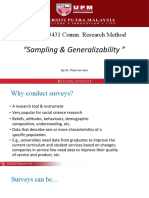 RM (WK 6) - Sampling and Generalizability - 2019 - Punya Rafly