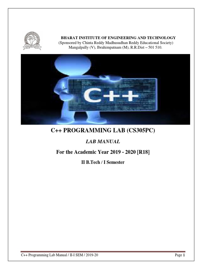 C++ Lab Manual | PDF | C++ | Pointer (Computer Programming)