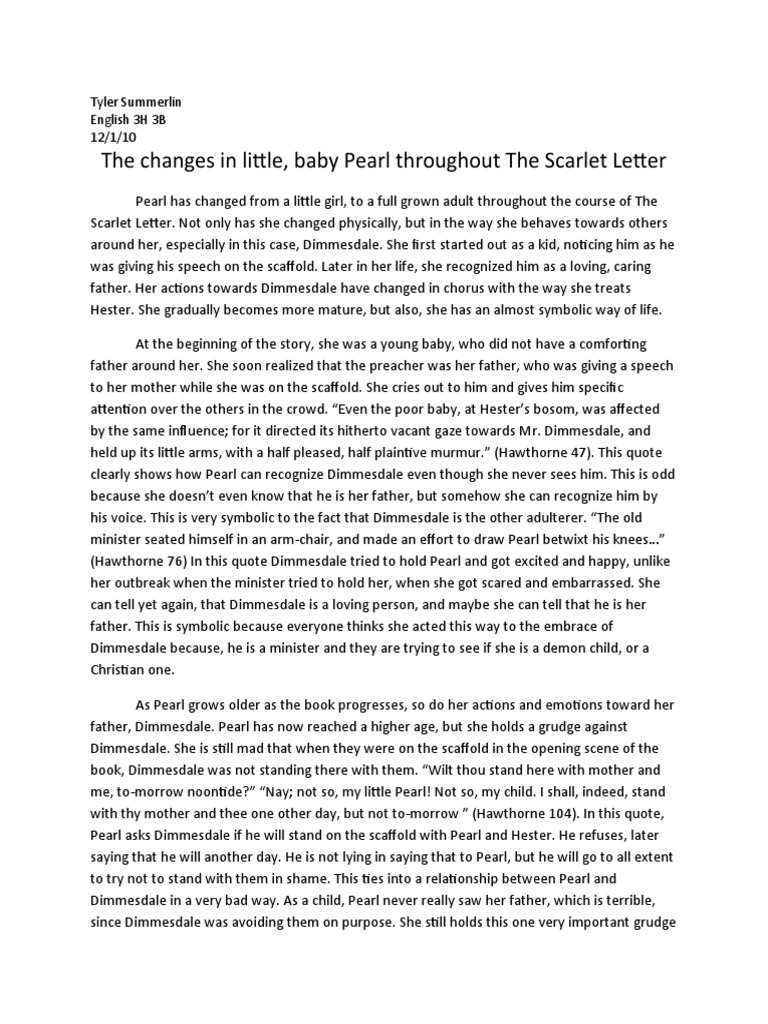Pearl's Transformation in The Scarlet Letter | PDF | The Scarlet Letter