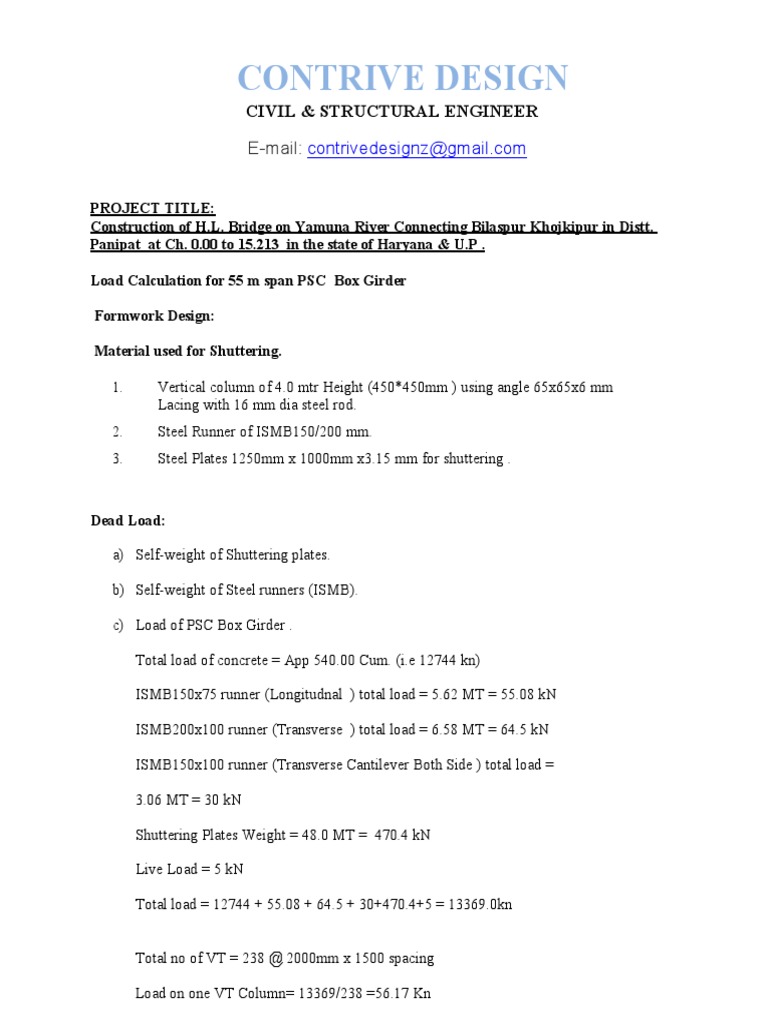 Stagging Calculation | PDF | Mechanical Engineering | Civil Engineering