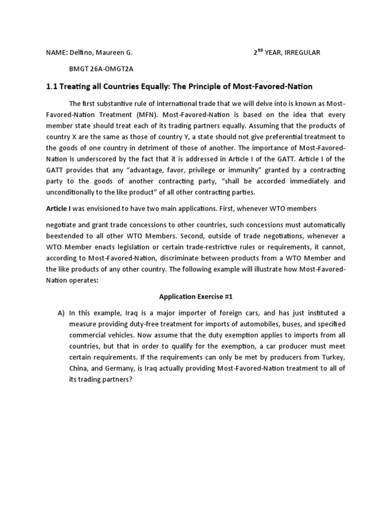Int'l Trade and Industry | PDF | Most Favoured Nation | Policy