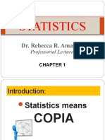 Statistics: Dr. Rebecca R. Amagsila