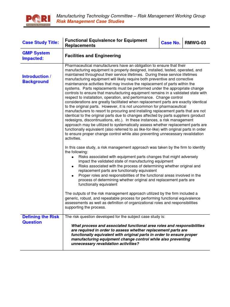 Equipment equivalency report image