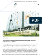 Construction of A Polypropylene Plant in Partnership With Sonatrach - Turkey Invests $ 1.2 Billion - Atlas Development PDF