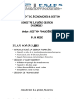 Département Sc. Économiques & Gestion Semestre 5, Filière Gestion Ensemble 1 Module: Gestion Financière Pr. H. Mesk