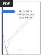 FPSC Patrol Officer Solved Past Papers: Babar Ali Tanoli