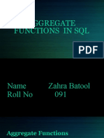 Aggregate Funtion in SQL DB Presentation