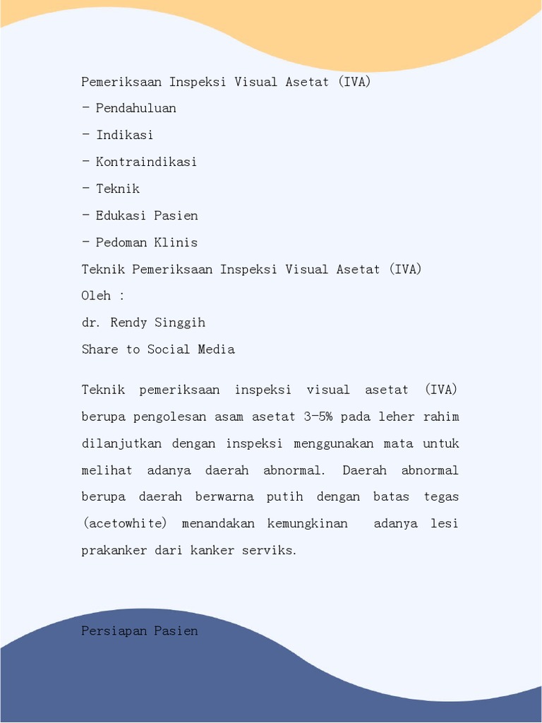 Pemeriksaan IVA | PDF