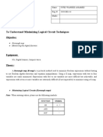 Experiment # 4 To Understand Minimizing Logical Circuit Techniques