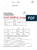 PAST SIMPLE: Irregular Verbs: Grammar Worksheet