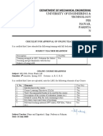 Me 306L Power PlantsLab ONLINE LEARNING - Checklist For Certificate - Spring 2020