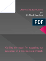 Assessing Resources: by Dr. Mahdi Damghani