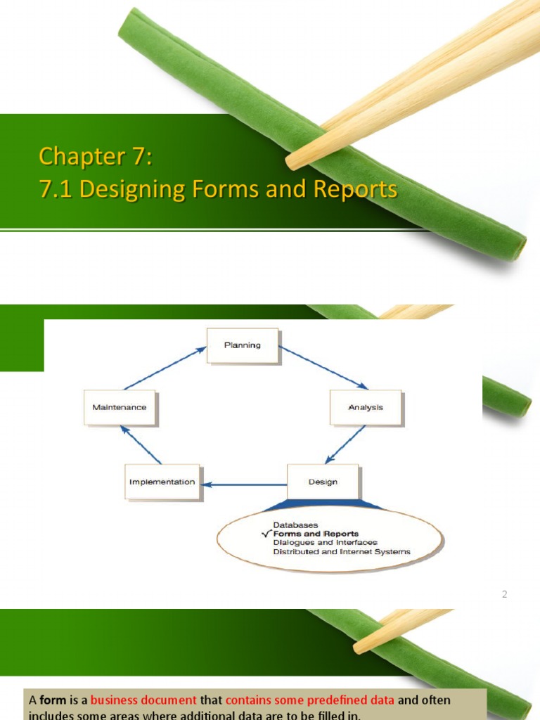7.1 Designing Forms and Reports | PDF | Menu (Computing) | Usability