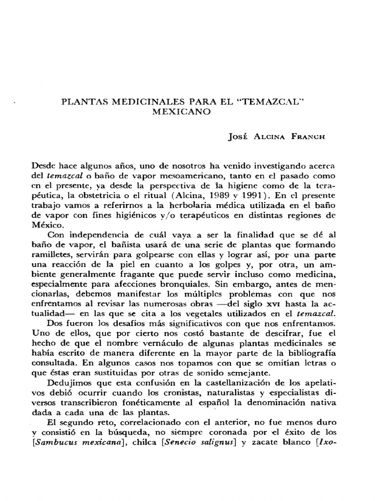 Plantas Medicinales para El Temazcal Mexicano PDF | PDF | Ciencias ...