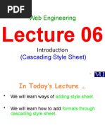 Web Engineering: (Cascading Style Sheet)