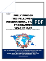 Details of NIESBUD ITEC International Programmes 2019 20 PDF