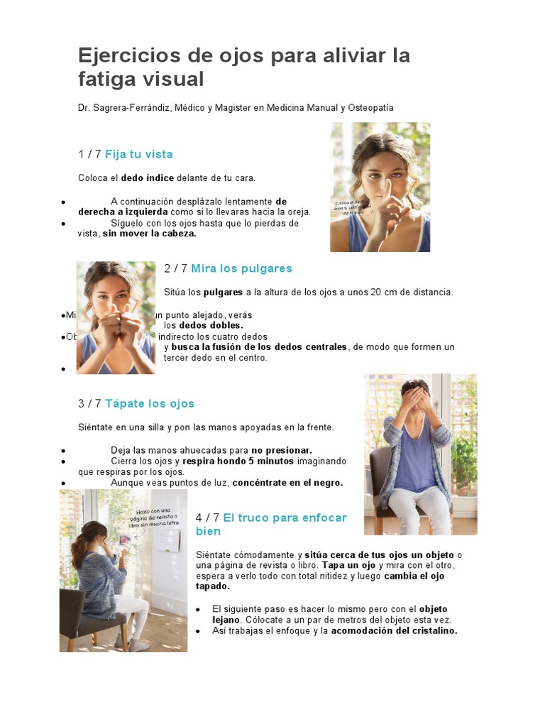 Ejercicios de Ojos para Aliviar La Fatiga Visual | PDF | Ojo ...