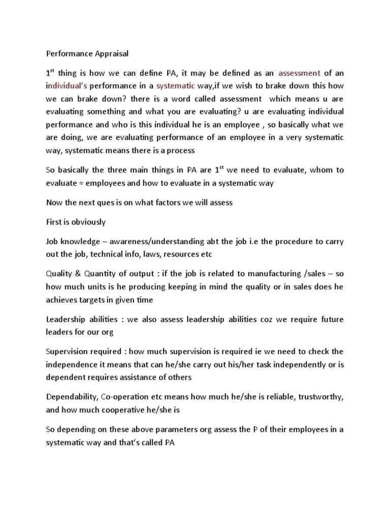 Performance Appraisal | PDF | Performance Appraisal | Applied Psychology
