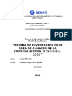 MEJORA DE INVENTARIOS EN EL ÁREA DE ALMACÉN DE LA EMPRESA SERCON ́S JYD S.R.L. 2020