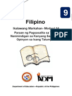 Filipino: Ikalawang Markahan-Modyul 14