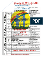 Vigente Cronograma de Actividades e La Gestión 2015 Vigente