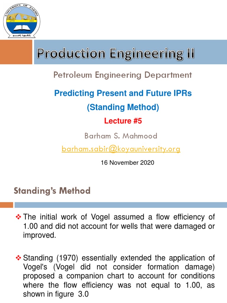 IPR Predictions Using Standing's Method | PDF | Permeability (Earth ...