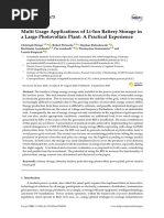 Energies: Multi Usage Applications of Li-Ion Battery Storage in A Large Photovoltaic Plant: A Practical Experience