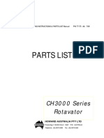 Parts List: CH3000 Series Rotavator