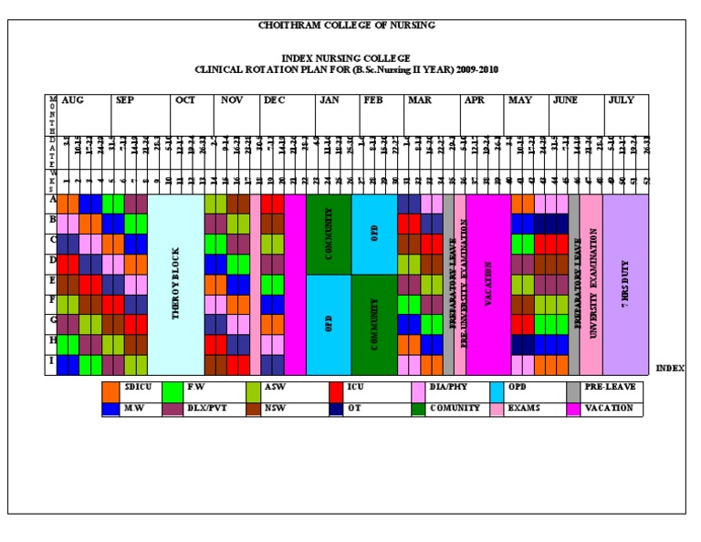 B.Sc. Nursing II Year Clinical Rotation Plan | PDF