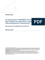 Working Paper - An Introduction To MGNREGA Innovations and Their Potential For India-Africa Linkages