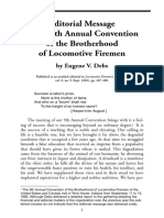 Editorial Message To The 9th Annual Convention of The Brotherhood of Locomotive Firemen