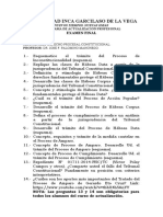 Examen final Derecho Procesal Constitucional